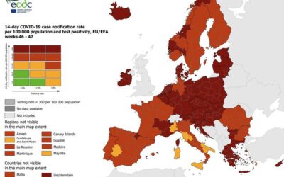 Ecdc,tutta Ue rossa,zone gialle solo in Italia-Spagna