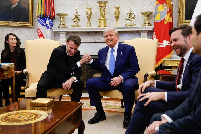 US President Trump meets French President Macron at the White House
