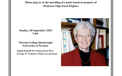 Bench Memorial for Prof. Olga Zorzi Pugliese