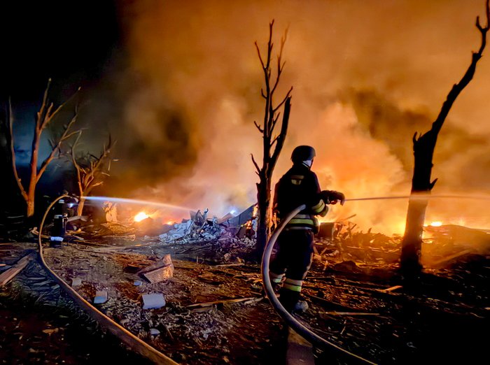 Aftermath of a Russian attack in Zaporizhzhia